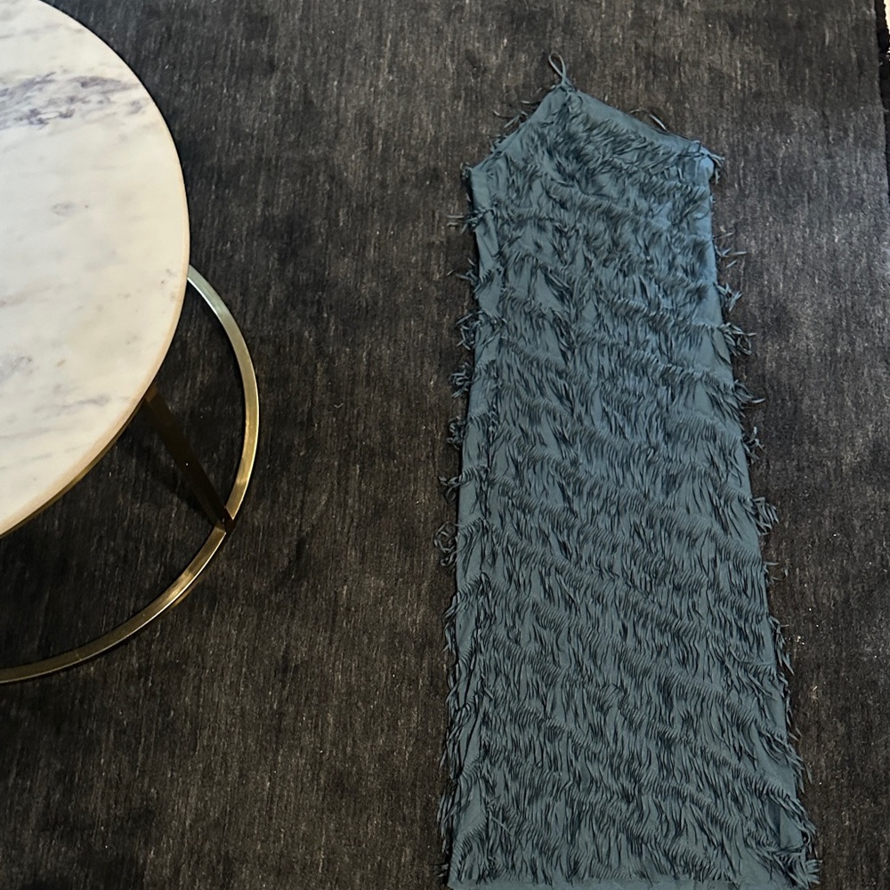 Fringed Blue Scarf